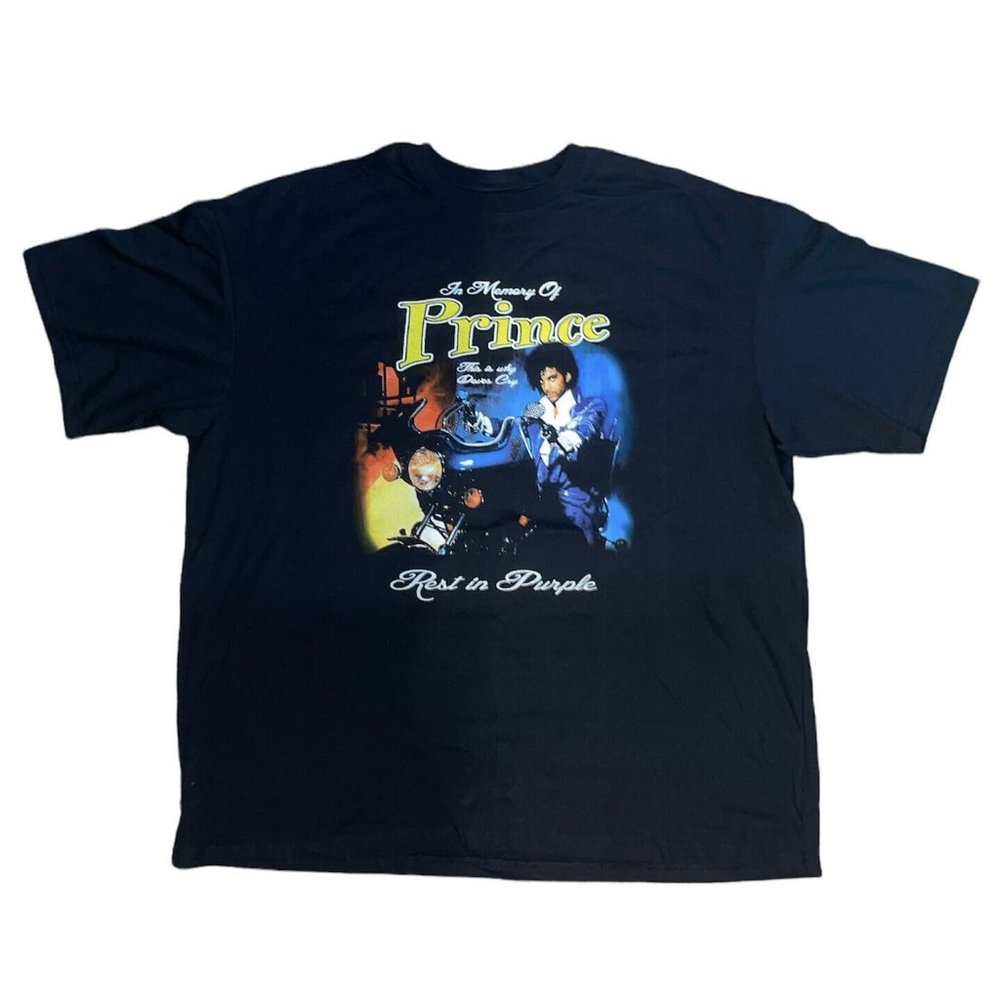 Men’s (unisex) Prince The Artist Rest In Peace Black Memorial T-Shirt Sz 3XL NEW